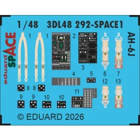   Eduard Accessories AH-6J SPACE for ICM - SPACE 3D cockpit-részletező készlet