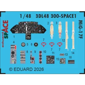   Eduard Accessories MiG-17F SPACE for Kinetic - SPACE 3D cockpit-részletező készlet