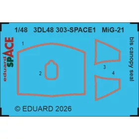   Eduard Accessories MiG-21bis canopy seal SPACE for Eduard - MiG-21bis kabintető-tömítés, SPACE 3D részletező készlet
