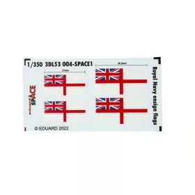   Eduard Accessories Royal Navy ensign flags SPACE - Brit Királyi Haditengerészet – SPACE 3D hadilobogó-készlet