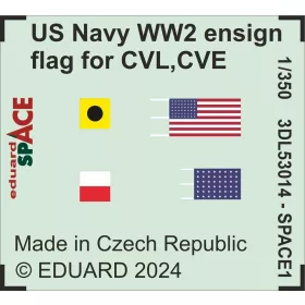   Eduard Accessories US Navy WW2 ensign flag for CVL, CVE, CL & DD SPACE - Amerikai Haditengerészet – II. világháborús SPACE 3D hadilobogó-készlet CVL, CVE, CL és DD hajókhoz