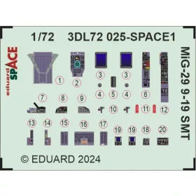   Eduard Accessories MiG-29 9-19 SMT SPACE 1/72 - SPACE 3D cockpit-részletező készlet