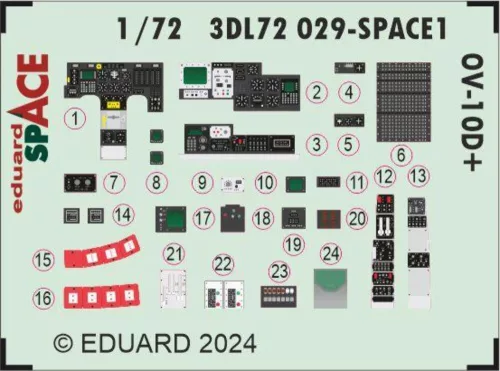 Eduard Accessories OV-10D+ SPACE 1/72 ICM - SPACE 3D cockpit-részletező készlet