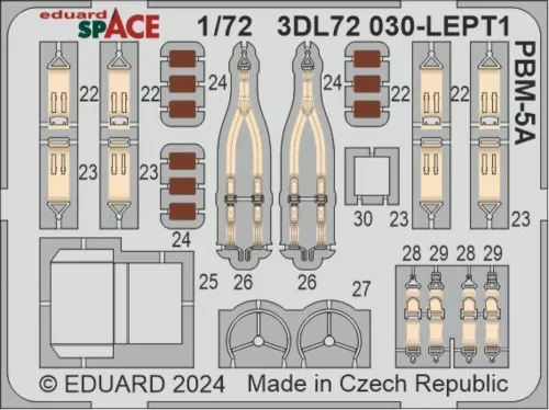 Eduard Accessories PBM-5A SPACE 1/72 ACADEMY - SPACE 3D cockpit-részletező készlet