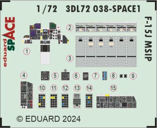 Eduard Accessories F-15J MSIP SPACE - SPACE 3D cockpit-részletező készlet