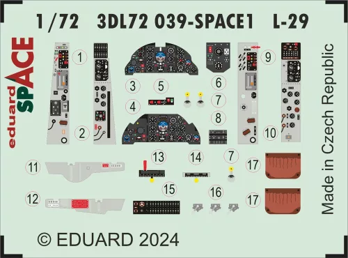 Eduard Accessories L-29 SPACE - SPACE 3D cockpit-részletező készlet
