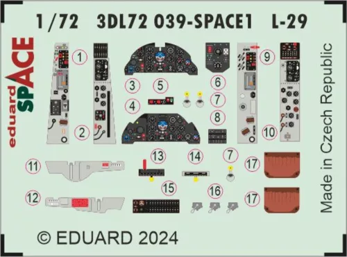 Eduard Accessories L-29 SPACE - SPACE 3D cockpit-részletező készlet