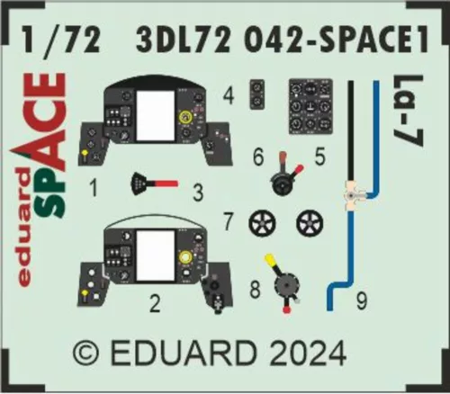Eduard Accessories La-7 SPACE 1/72 - SPACE 3D cockpit-részletező készlet