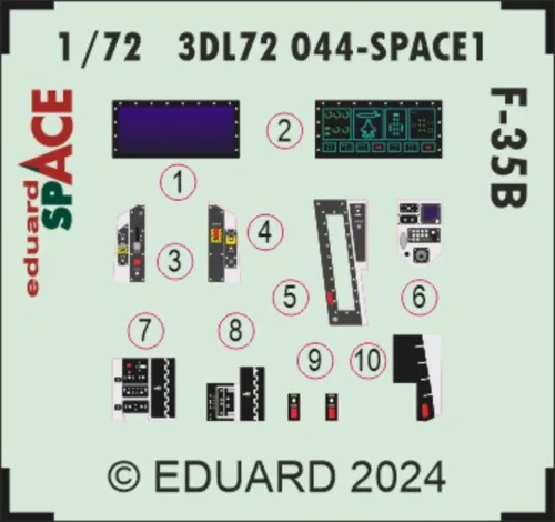 Eduard Accessories F-35B SPACE  TAMIYA - SPACE 3D cockpit-részletező készlet