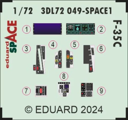 Eduard Accessories F-35C SPACE - SPACE 3D cockpit-részletező készlet