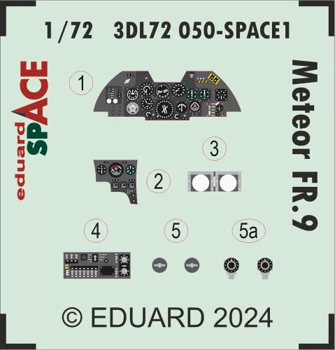 Eduard Accessories Meteor FR.9 SPACE  AIRFIX - SPACE 3D cockpit-részletező készlet