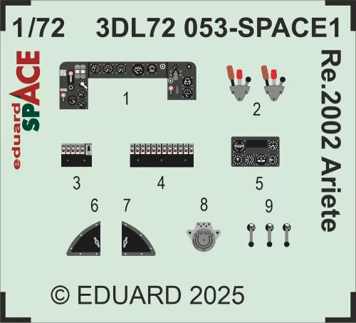 Eduard Accessories Re.2002 Ariete SPACE   ITALERI - SPACE 3D cockpit-részletező készlet