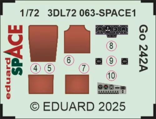 Eduard Accessories Go 242A SPACE  IBG - Go 242A IBG – SPACE 3D cockpit-részletező készlet