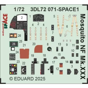   Eduard Accessories Mosquito NF Mk.XXX SPACE 1/72 for Special Hobby - SPACE 3D cockpit-részletező készlet