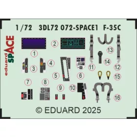   Eduard Accessories F-35C SPACE 1/72 for Tamiya - SPACE 3D cockpit-részletező készlet