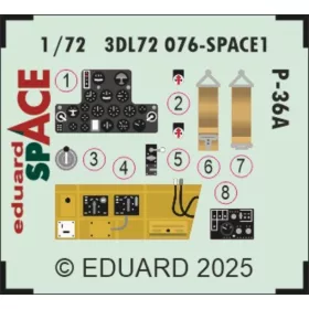   Eduard Accessories P-36A SPACE for Arma Hobby - SPACE 3D cockpit-részletező készlet