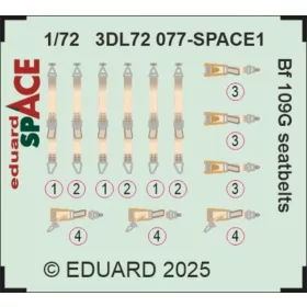  Eduard Accessories Bf 109G seatbelts SPACE - SPACE 3D biztonságiöv-készlet