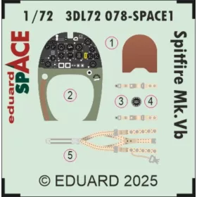   Eduard Accessories Spitfire Mk.Vb SPACE for Eduard - SPACE 3D cockpit-részletező készlet