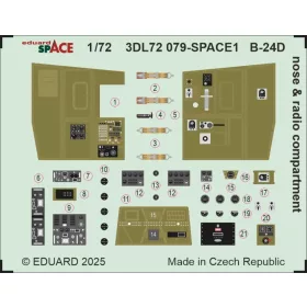   Eduard Accessories B-24D nose & radio compartment SPACE for Airfix - orr-rész és rádiótér – SPACE 3D cockpit-részletező készlet