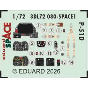   Eduard Accessories P-51D SPACE for Arma Hobby - SPACE 3D cockpit-részletező készlet