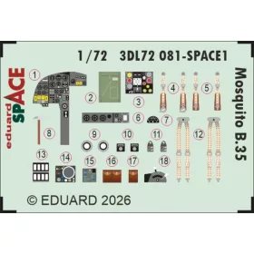   Eduard Accessories Mosquito B.35 SPACE for Airfix - SPACE 3D cockpit-részletező készlet