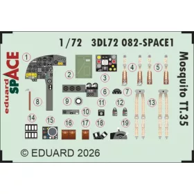   Eduard Accessories Mosquito TT.35 SPACE for Airfix - SPACE 3D cockpit-részletező készlet
