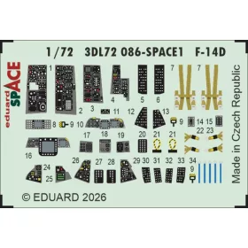  Eduard Accessories F-14D SPACE for Tamiya - SPACE 3D cockpit-részletező készlet