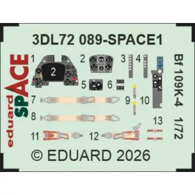   Eduard Accessories Bf 109K-4 SPACE for Eduard - SPACE 3D cockpit-részletező készlet