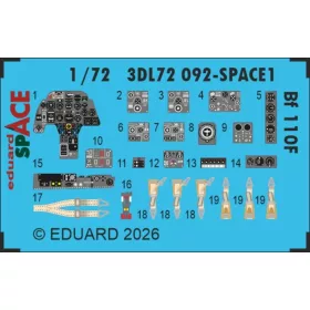   Eduard Accessories Bf 110F SPACE 1/72 for Eduard - SPACE 3D cockpit-részletező készlet