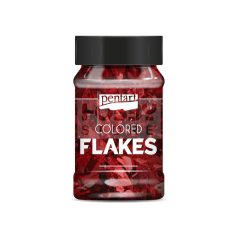 Pentart színes fólia pehely - piros - min 1 gr - 40094