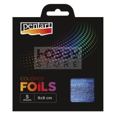   Pentart - Színes fólia lap 9x9 cm 5 lap/csomag sötétkék 40116