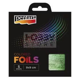 Pentart - Színes fólia lap 9x9 cm 5 lap/csomag zöld 40117