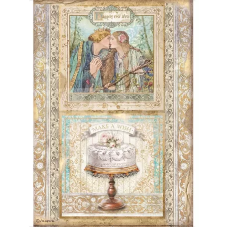 Stamperia A4 rizspapír csom.- Csipkerózsika sütis keretek - DFSA4573