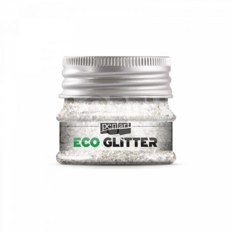 Pentart ECO glitter -  ezüst - finom 15 gr - 41121