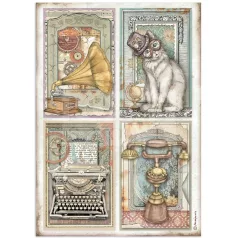   Stamperia A4 rizspapír csom.- Lady Vagabond életstílus 4 kártya - DFSA4647