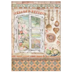 Stamperia A4 rizspapír csom.- Casa Granada ablak - DFSA4656