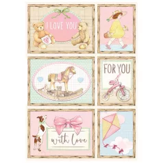   Stamperia A4 rizspapír csom.- DayDream pink kártyák - DFSA4679