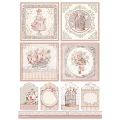   Stamperia A4 rizspapír csom.- You and me kártyák - DFSA4694