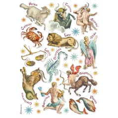   Stamperia A4 rizspapír csom.- Cosmos Infinity astrological signs - DFSA4732