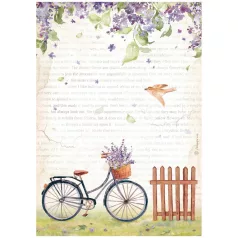   Stamperia A4 rizspapír csom.-  Create Happiness Welcome Home bicycle - DFSA4744