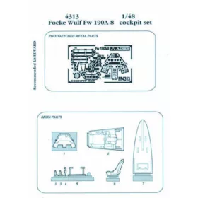   Aires FW 190A-8 cockpit set Für Eduard-Bausatz - cockpitkészlet