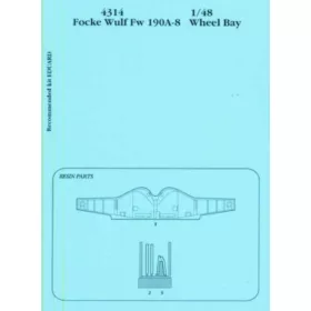 Aires FW 190A-8 wheel bay Für Eduard-Bausatz - futóműakna