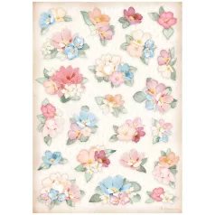   Stamperia A4 rizspapír csom.-  Create Happiness Oh lá lá flowers - DFSA4760