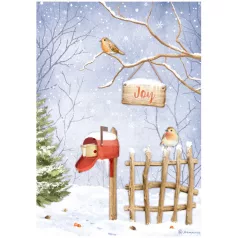   Stamperia A4 rizspapír csom.-  Winter Valley joy birds - DFSA4798