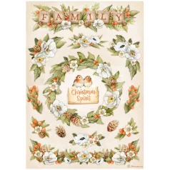   Stamperia A4 rizspapír csom.-  Winter Valley family garlands - DFSA4801