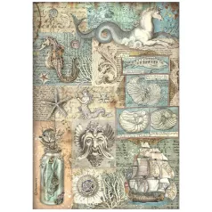   Stamperia A4 rizspapír csom.-  Songs of the Sea texture - DFSA4813