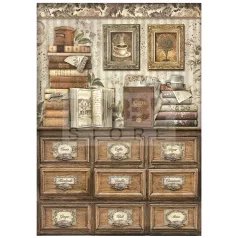   Stamperia A4 rizspapír csom.-  Coffee and Chocolate books - DFSA4824