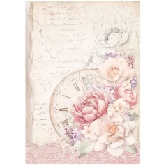   Stamperia A4 rizspapír csom.-  Romance Forever clock - DFSA4831