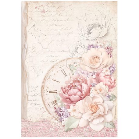 Stamperia A4 rizspapír csom.-  Romance Forever clock - DFSA4831