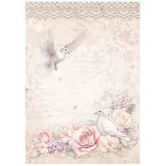   Stamperia A4 rizspapír csom.-  Romance Forever doves - DFSA4834
